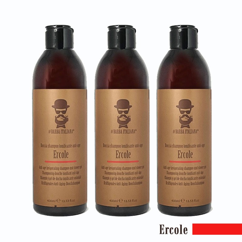 Pack 3 ERCOLE - Invigorating shampoo and shower gel