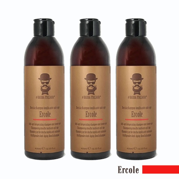Pack 3 ERCOLE - Belebendes Shampoo und Duschgel
